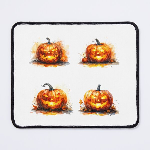 Item preview, Watercolor Jack O’Lantern with Autumn Leaves designed and sold by katifinell.