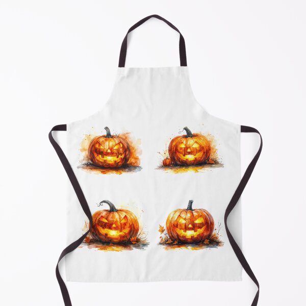 Item preview, Watercolor Jack O’Lantern with Autumn Leaves designed and sold by katifinell.