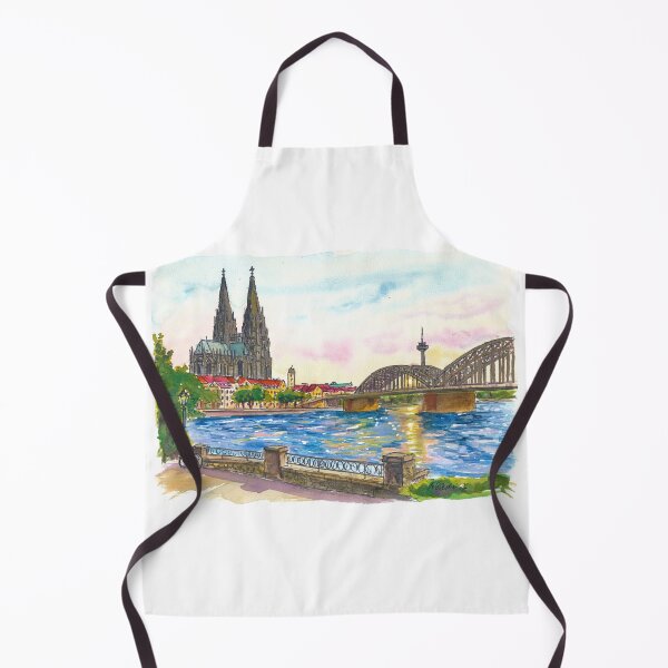 Item preview, Cologne Cathedral and Hohenzollern Bridge Travel Art Warm Afternoon designed and sold by artshop77.