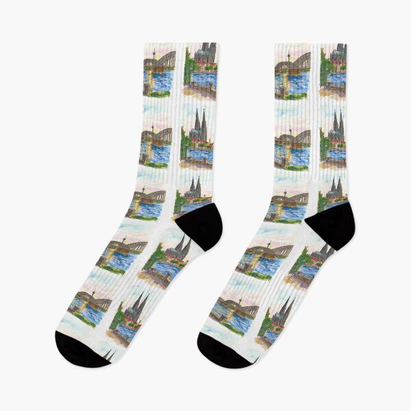 Item preview, Cologne Cathedral and Hohenzollern Bridge Travel Art Warm Afternoon designed and sold by artshop77.