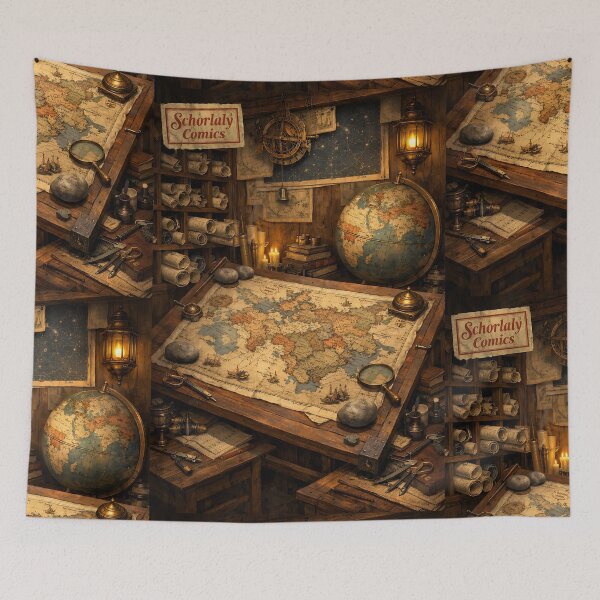 Item preview, The Cartographer’s Map Room - Scholarly Dark Academia designed and sold by bapupa.