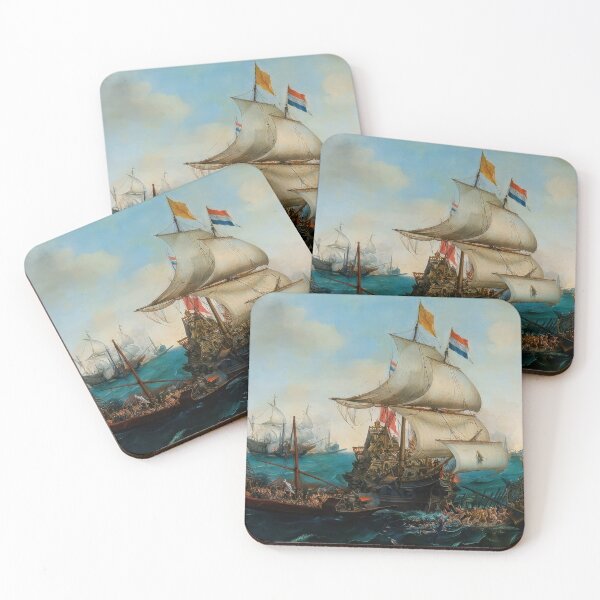 Item preview, Dutch Ships Ramming Spanish Galleys Dramatic Naval Battle designed and sold by TheSoulOfArt.