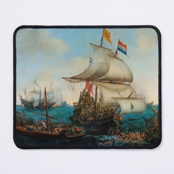 Item preview, Dutch Ships Ramming Spanish Galleys Dramatic Naval Battle designed and sold by TheSoulOfArt.