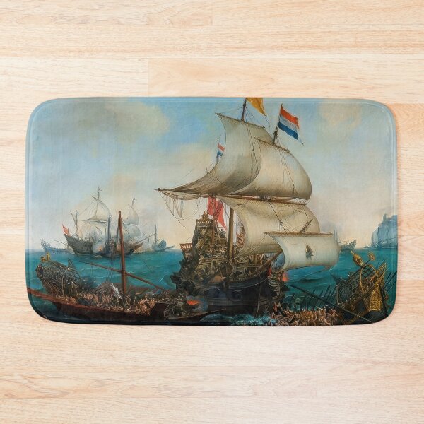 Item preview, Dutch Ships Ramming Spanish Galleys Dramatic Naval Battle designed and sold by TheSoulOfArt.