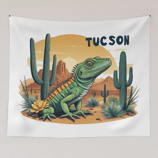 Item preview, Tucson Desert Lizard Under Saguaro Cactus designed and sold by Moriarty's Digital Visions.