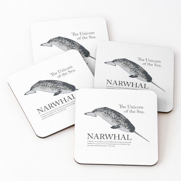 Item preview, Minimalist Narwhal Illustration Unicorn of the Sea Marine Art designed and sold by MotionBanana Art.