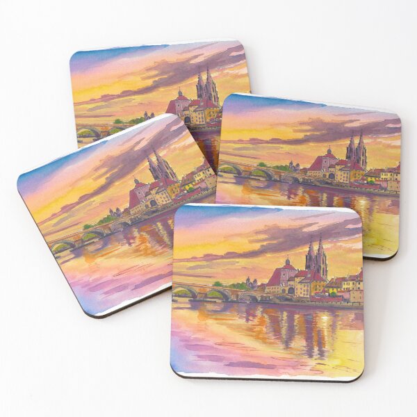 Item preview, Regensburg Stone Bridge and Cathedral Travel Art Danube Riverfront designed and sold by artshop77.
