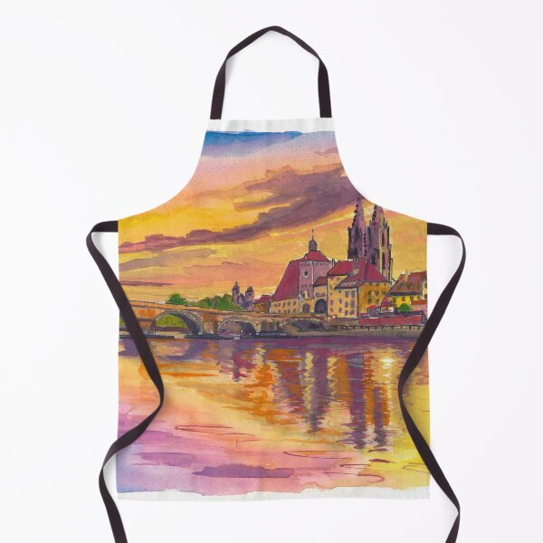 Item preview, Regensburg Stone Bridge and Cathedral Travel Art Danube Riverfront designed and sold by artshop77.