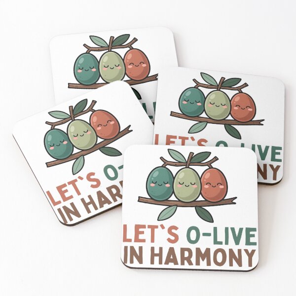 Item preview, Let's O-Live in Harmony Minimalist Olive Branch Peace designed and sold by PunTeestic.