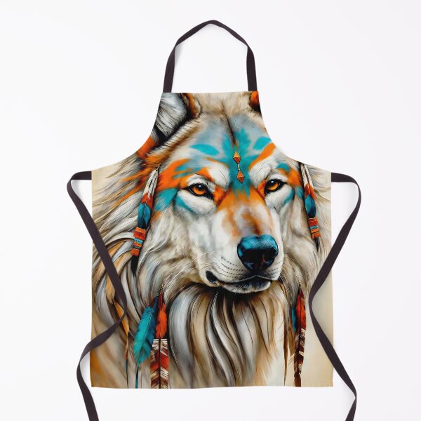 Item preview, Majestic White Wolf Portrait with Tribal Style Art designed and sold by Moriarty's Digital Visions.