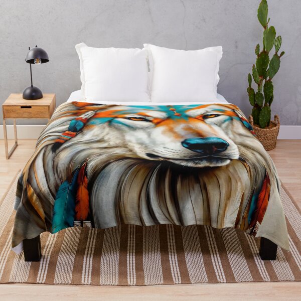 Item preview, Majestic White Wolf Portrait with Tribal Style Art designed and sold by Moriarty's Digital Visions.