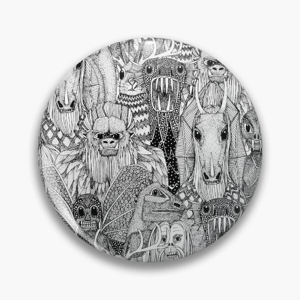 Item preview, cryptid crowd black white designed and sold by scrummy.
