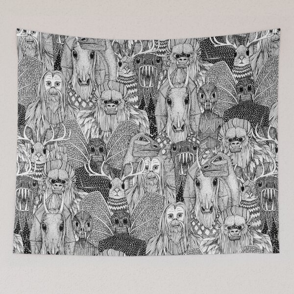 Item preview, cryptid crowd black white designed and sold by scrummy.