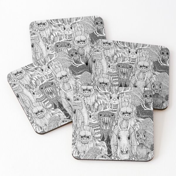 Item preview, cryptid crowd black white designed and sold by scrummy.