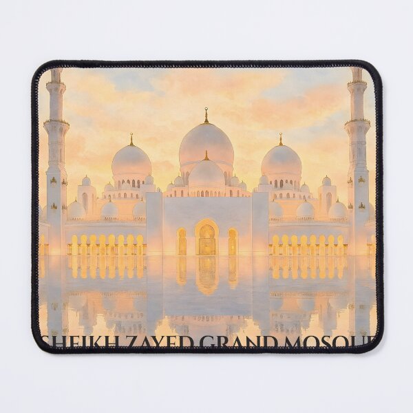 Item preview, Sheikh Zayed Grand Mosque Abu Dhabi UAE Islamic Wall Art Print, Watercolor Architecture Poster designed and sold by GoldenVerseArt.