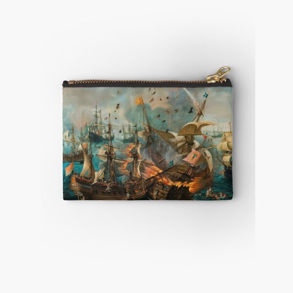 Item preview, Explosion Spanish Flagship Gibraltar Dramatic Naval Battle Painting designed and sold by TheSoulOfArt.