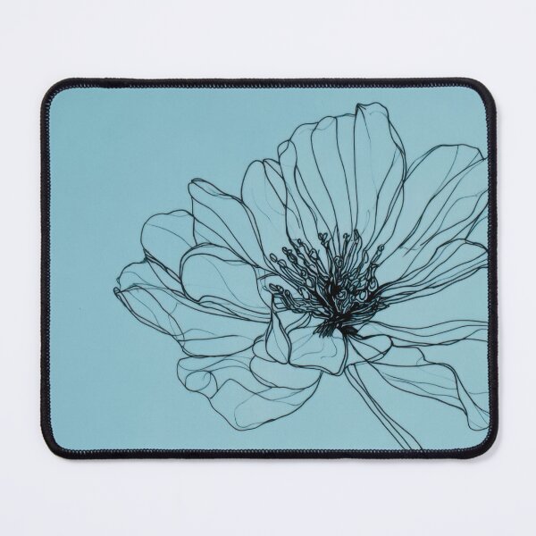Item preview, Flower outline on blue bg designed and sold by anytka.