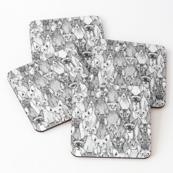Item preview, just sphynx cats black white designed and sold by scrummy.