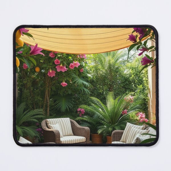 Item preview, Lush Mediterranean Patio with Citrus Trees designed and sold by Jade Ado.
