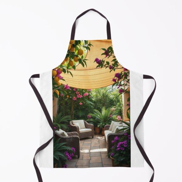 Item preview, Lush Mediterranean Patio with Citrus Trees designed and sold by Jade Ado.