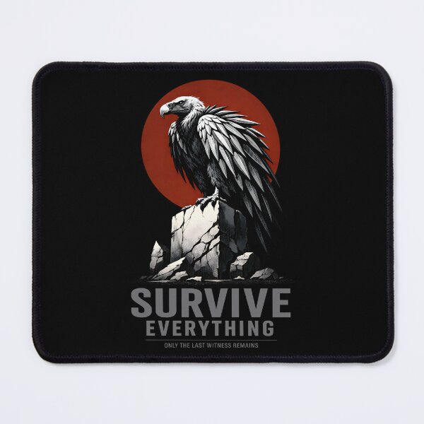 Item preview, Ironfeather Vulture Survive Everything Prehistoric Scavenger Dark Art Bauhaus Eclipse Streetwear - Only The Last Witness Remains Post Apocalyptic Bird of Prey Gothic Aesthetic Graphic Tee designed and sold by Vivaan Studio.