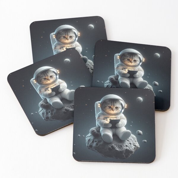 Item preview, Space Cat – Minimalist Cosmic Explorer designed and sold by Dogandesighn.