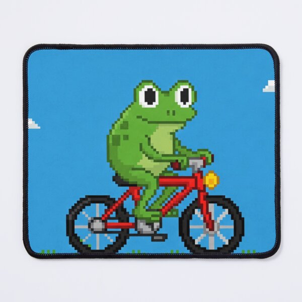 Item preview, Pixel Art Green Frog Riding Red Bicycle designed and sold by Tw1nsAIArt.