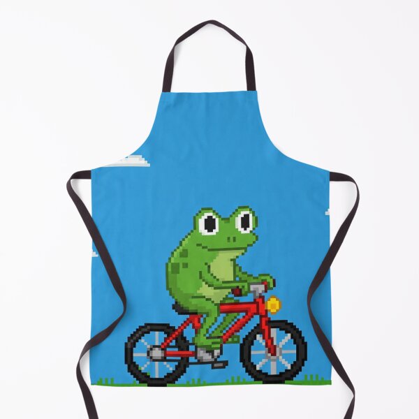 Item preview, Pixel Art Green Frog Riding Red Bicycle designed and sold by Tw1nsAIArt.