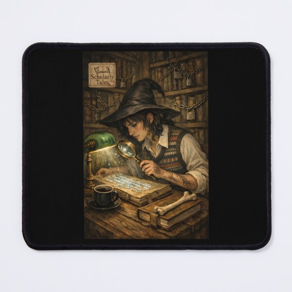 Item preview, The Archivist of the Chained Wing - Dark Academia Witch designed and sold by bapupa.