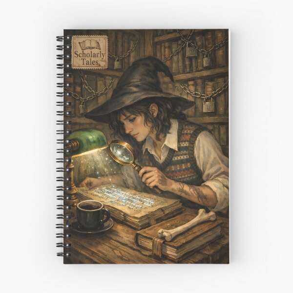 Item preview, The Archivist of the Chained Wing - Dark Academia Witch designed and sold by bapupa.