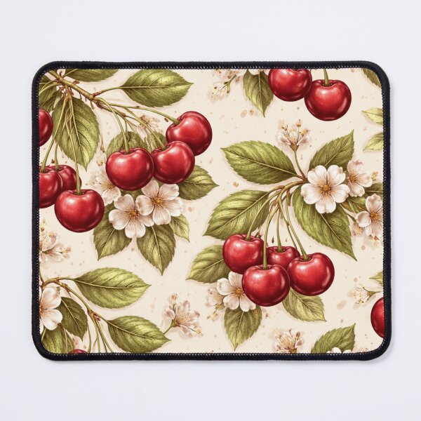 Item preview, Vintage Cherry Blossom Pattern, Cottagecore Fruit Floral Illustration, Botanical Cherries Aesthetic designed and sold by DreamPixelPrint.