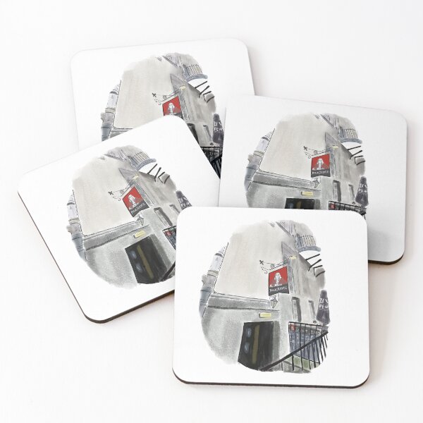 Item preview, Cozy British Pub Illustration – Edinburgh Pub Watercolor Architecture Art designed and sold by Design by Nelif.