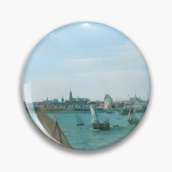 Item preview, View of Hoorn Netherlands Historic Dutch Harbor Painting designed and sold by TheSoulOfArt.