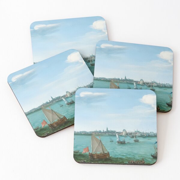Item preview, View of Hoorn Netherlands Historic Dutch Harbor Painting designed and sold by TheSoulOfArt.