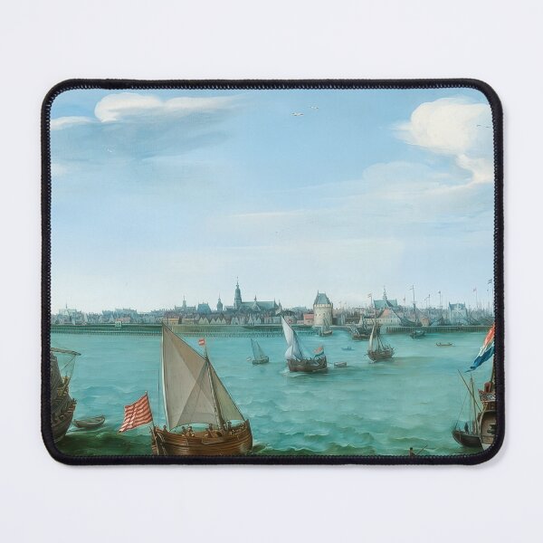 Item preview, View of Hoorn Netherlands Historic Dutch Harbor Painting designed and sold by TheSoulOfArt.
