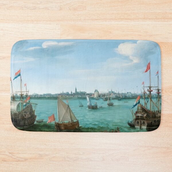 Item preview, View of Hoorn Netherlands Historic Dutch Harbor Painting designed and sold by TheSoulOfArt.