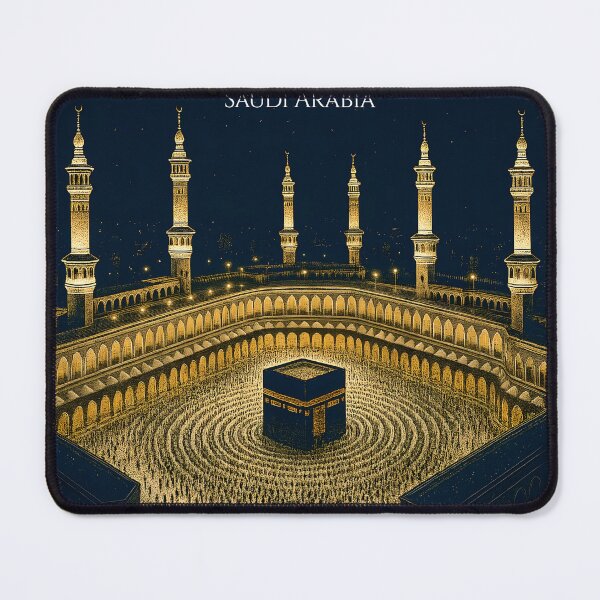 Item preview, Masjid Al-Haram Mecca Night Islamic Wall Art, Kaaba Tawaf Gold Print, Muslim Home Decor designed and sold by GoldenVerseArt.