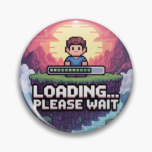 Item preview, Loading… Please Wait – 8-Bit Pixel Gamer Meme designed and sold by roninlabstudio.