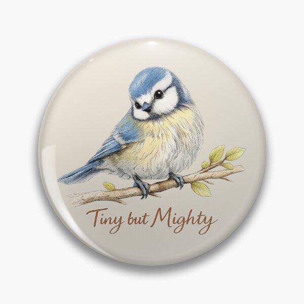 Item preview, Tiny but Mighty Blue Tit Bird Illustration designed and sold by ChirpInc.