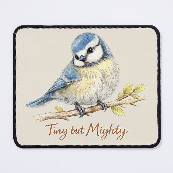 Item preview, Tiny but Mighty Blue Tit Bird Illustration designed and sold by ChirpInc.