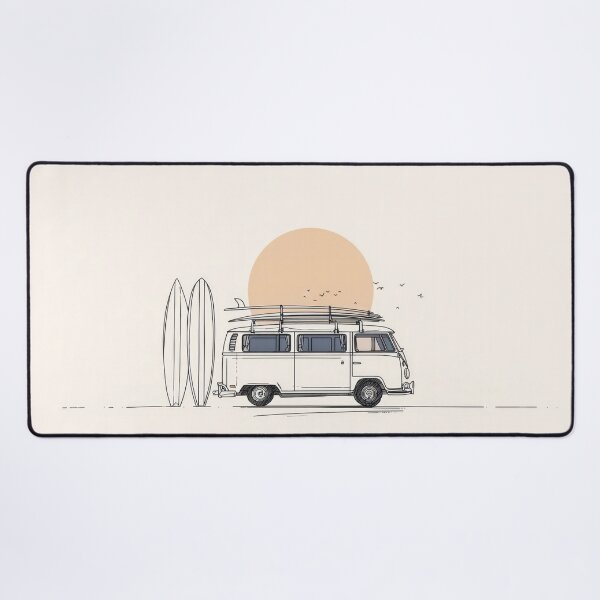 Item preview, Surfing van by the beach at sunset designed and sold by anytka.