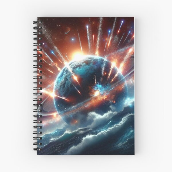 Item preview, Meteor Storm – Cosmic Cataclysm Over Ringed Planet designed and sold by Dogandesighn.