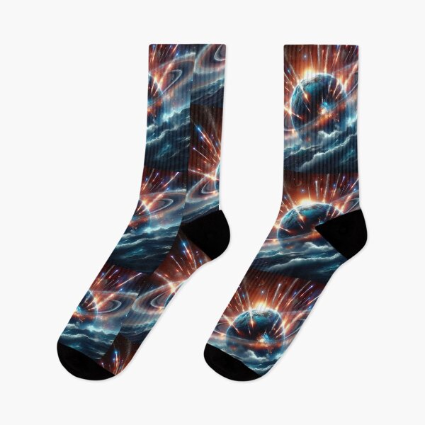 Item preview, Meteor Storm – Cosmic Cataclysm Over Ringed Planet designed and sold by Dogandesighn.