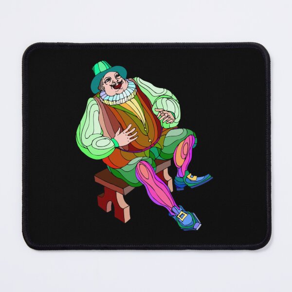 Item preview, Vibrant Stained Glass Style Medieval Jester Character Sitting On Wooden Bench Art designed and sold by Taniyah Gomes.