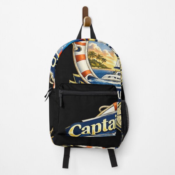 Item preview, Nautical Sailing Club Badge With Catamaran Boat At Sunset Tropical Island Art designed and sold by Taniyah Gomes.