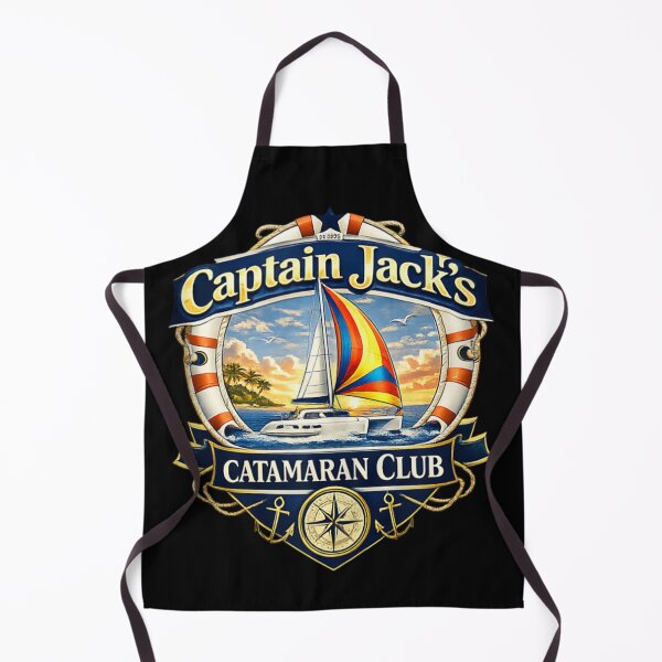 Item preview, Nautical Sailing Club Badge With Catamaran Boat At Sunset Tropical Island Art designed and sold by Taniyah Gomes.