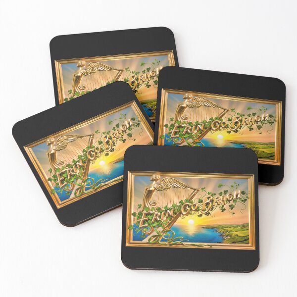 Item preview, Erin go bragh Ireland Forever beautiful landscape and golden harp remastered designed and sold by OliDesigns.