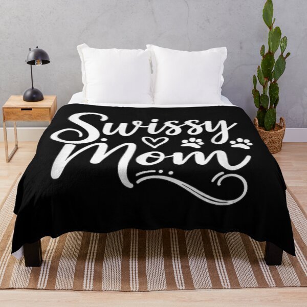 Item preview, Elegant Script Swissy Mom Typography With Cute Puppy Paw Prints Dog Lover designed and sold by Serene woods.