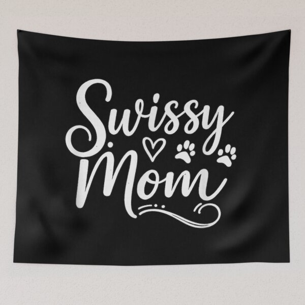 Item preview, Elegant Script Swissy Mom Typography With Cute Puppy Paw Prints Dog Lover designed and sold by Serene woods.