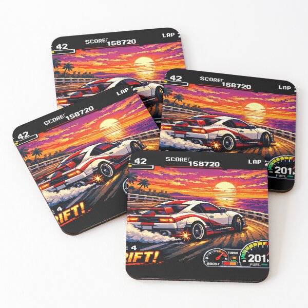 Item preview, 16-Bit Sunset Racing Pixel Art designed and sold by craftedd.